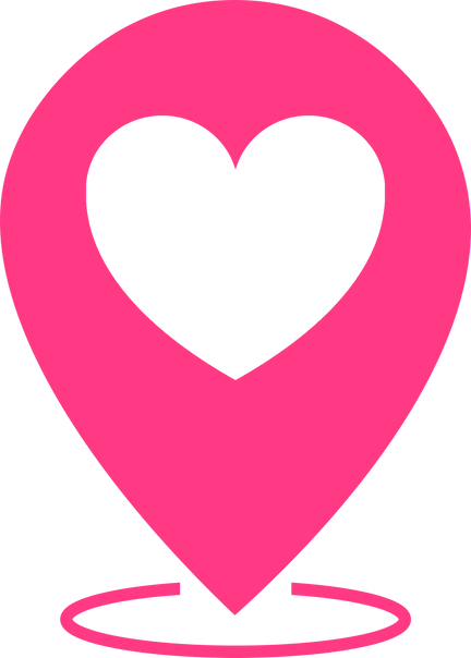 pink heart location icon